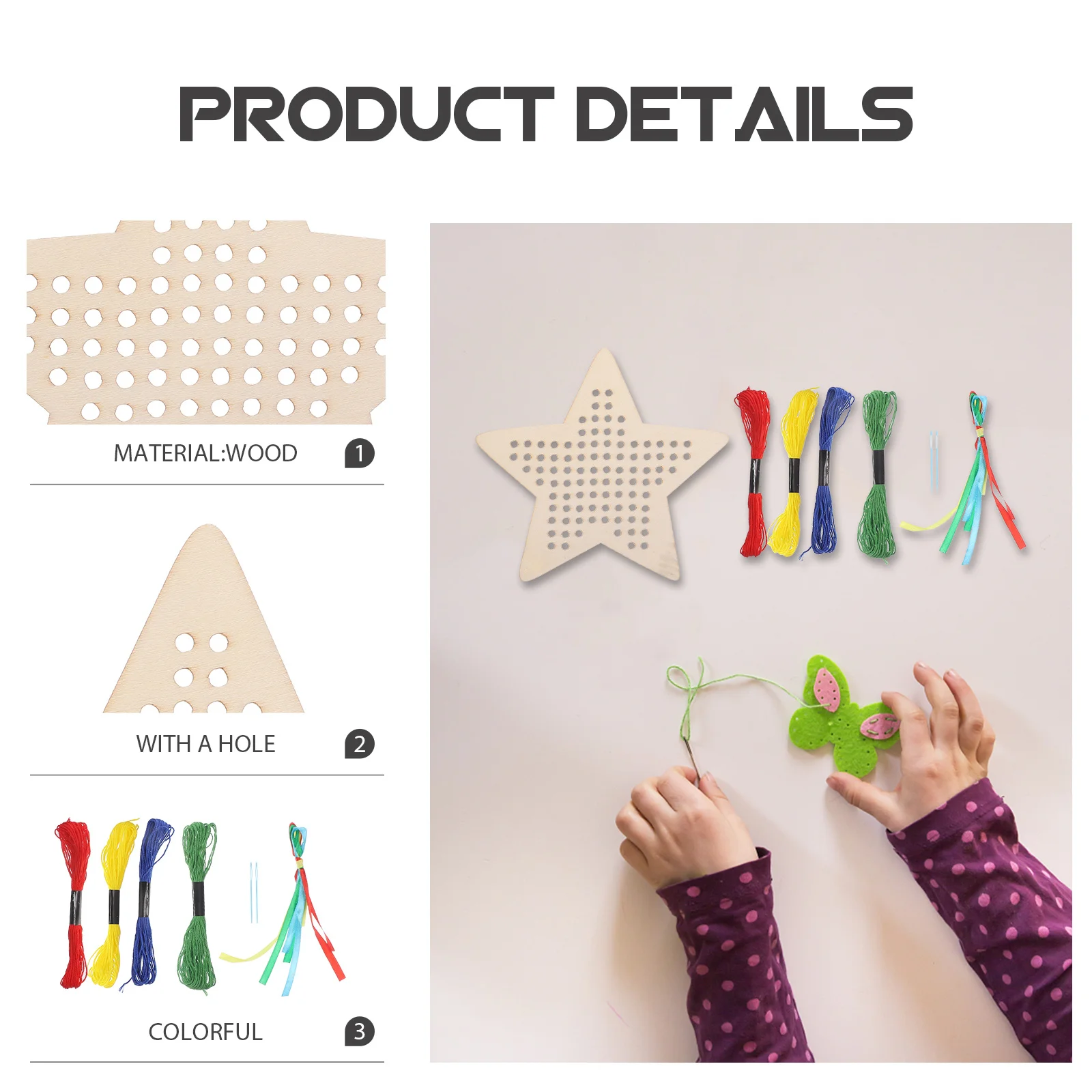 

1Set Wooden DIY Embroidery Bookmarks Cross Stitch Hollow Bookmarks Handmade Reading Decoration Cross Stitch Bookmark Kit