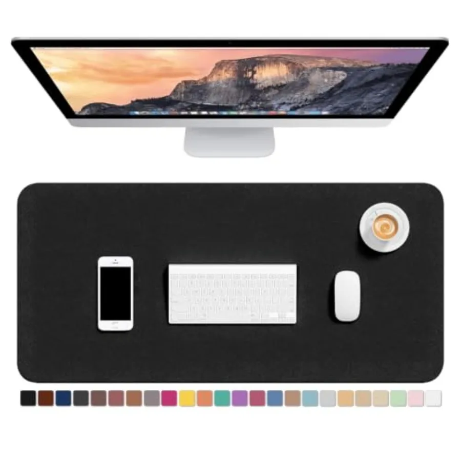 

Desk Pad, PU Leather Desk Mat, XL Extended Mouse Pad, Waterproof Desktop Blotter Protector, Non-Slip Ultra Thin Large Laptop Ke