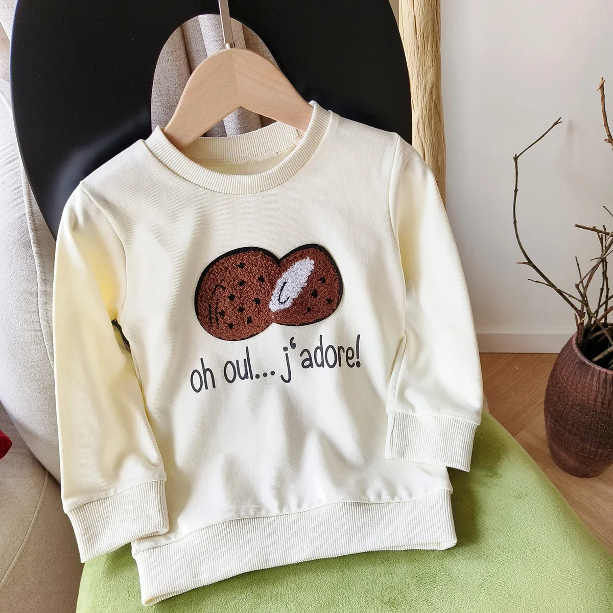 Autumn Children's Set 2024 Autumn New in Kids Baby Boys Girls Active Clothing Set  Infant Toddler Flocking Sweatshirts+pants image 5