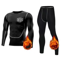 Winter Thermal Underwear Set DEUS EX MACHINA Men's Sportswear Running Training Warm Base Layer Compression Tights Jogging Suit