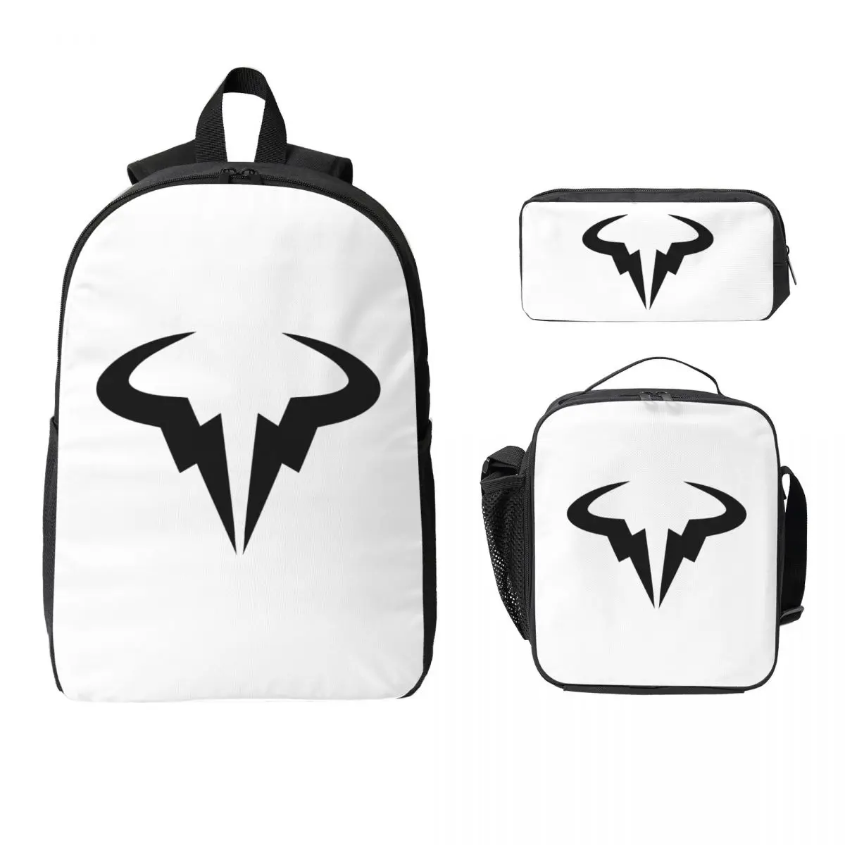 

Rafael Nadal Logo Backpack Student Boys Girls BookBag School Bag Computer Shoulder Bags 3ps Insulated Lunch Bag Pencil Case