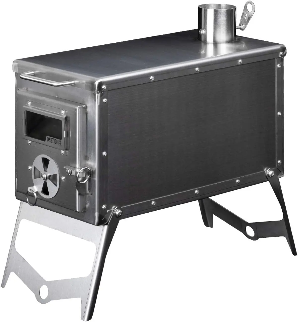 Tent Stove, Portable Wood Burning Stove for Winter Camping Hunting and Outdoor Cooking, Pipes Included.