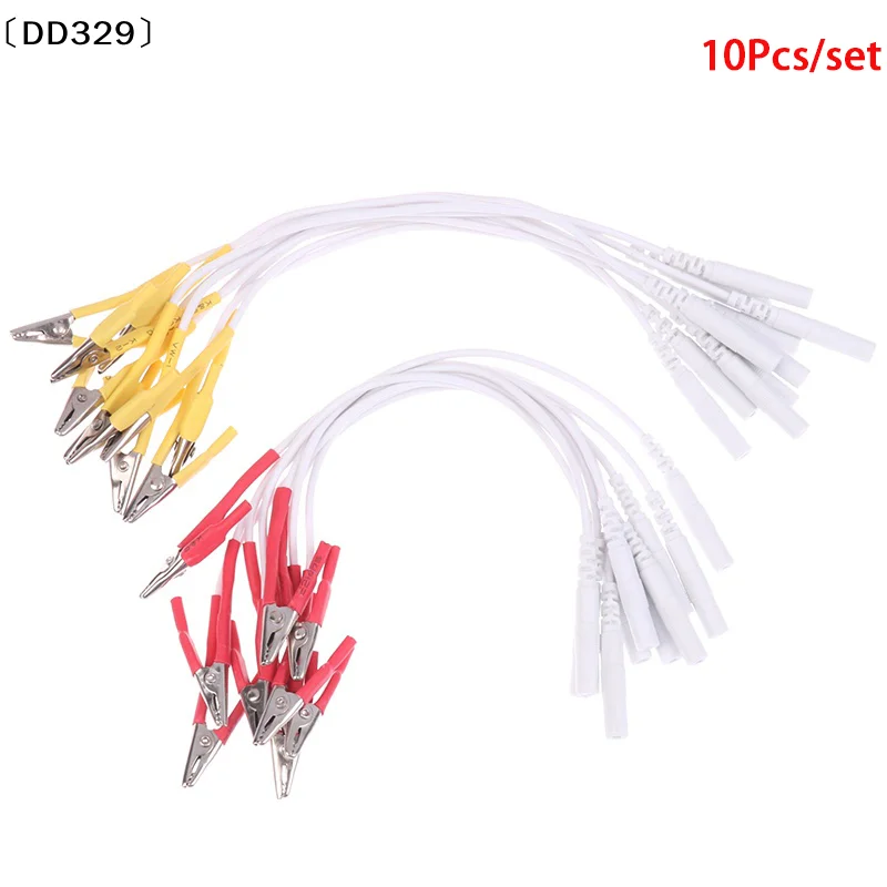 

10pcs Tens/Ems Tieline Alligator Clip Cable Wire Electrode For Hwato SDZ-II Electronic Acupuncture2mm Pin Type Cables〔DD329〕