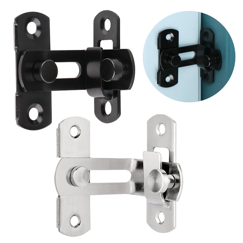 90 Degree Door Latch Stainless Steel Right Angle Door Latch Buckle For Cabinet Closet Window Safety Door Bolt Latch Lock