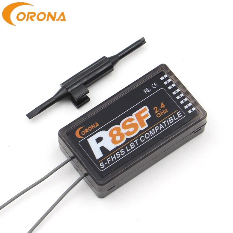 Corona 2.4G R8SF 8CH S-FHSS/FHSS Compatible Receiver Used for FUTABA S-FHSS T6J T6K T8J T10J 14SG 16SZ 18MZ 4PLS Remote Control