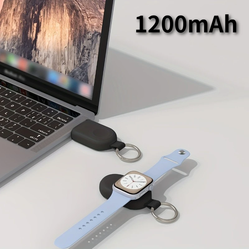

Портативное магнитное зарядное устройство, интерфейс USB типа C, литиевая аккумуляторная батарея емкостью 1200 мАч, для серии Apple Watch, Airpods 3/2/Pro
