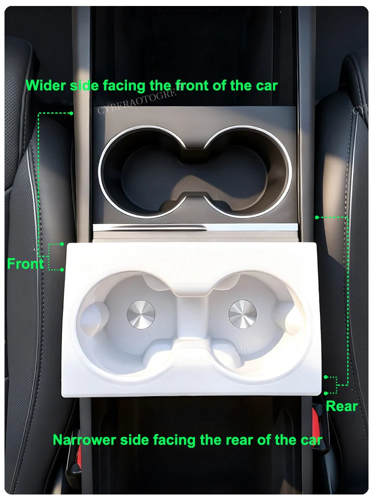 Für Tesla Model Y Juniper Model YL Getränkehalter-Einsatz Mittelkonsolen-Organizer Silikon-Getränkehalter für neue 3-Bildschirm-Abdeckung – Detail 7