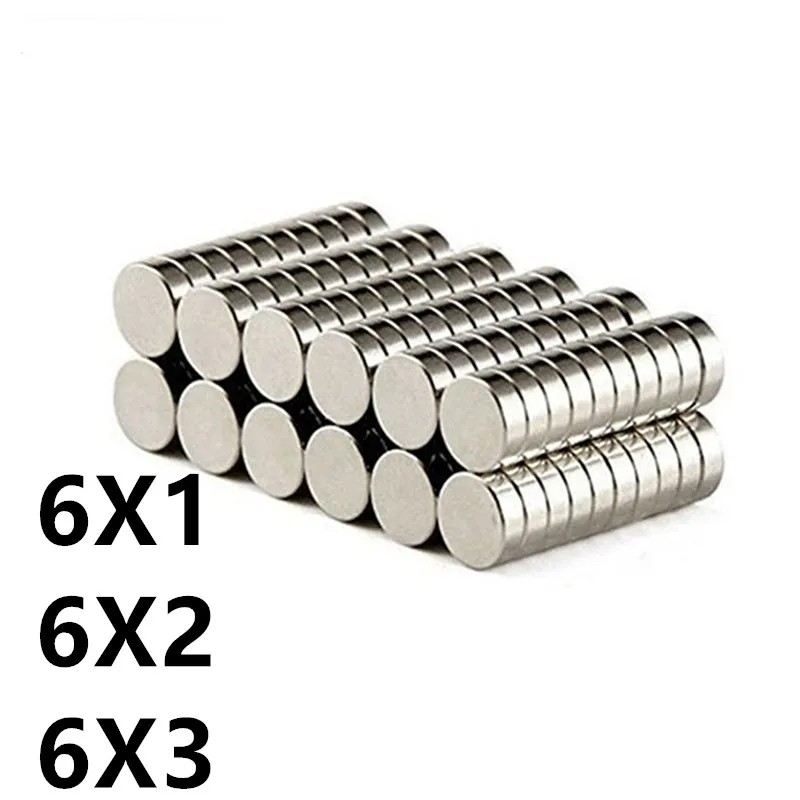 ขายร้อน20 50 100PCS/ชุด6X1 6X2 6X3มม.แม่เหล็กร้อนขนาดเล็กรอบแม่เหล็กแม่เหล็กหายากแม่เหล็ก Earth Neodymium
