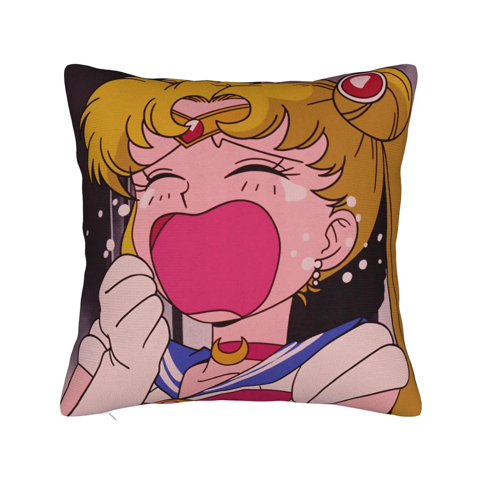 Sailor Moon Kawaii Meme Pillow Case  Soft Pillow Cover For Sofa Car Home Decor Vintage Cushion Cover