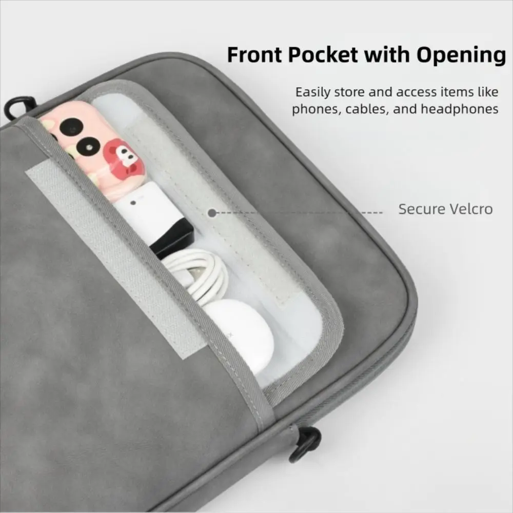 Universal 11-13inch Tablet Case Nappa Leather with Shoulder Strap Laptop Sleeve Case Waterproof Adjustable Carrying Case