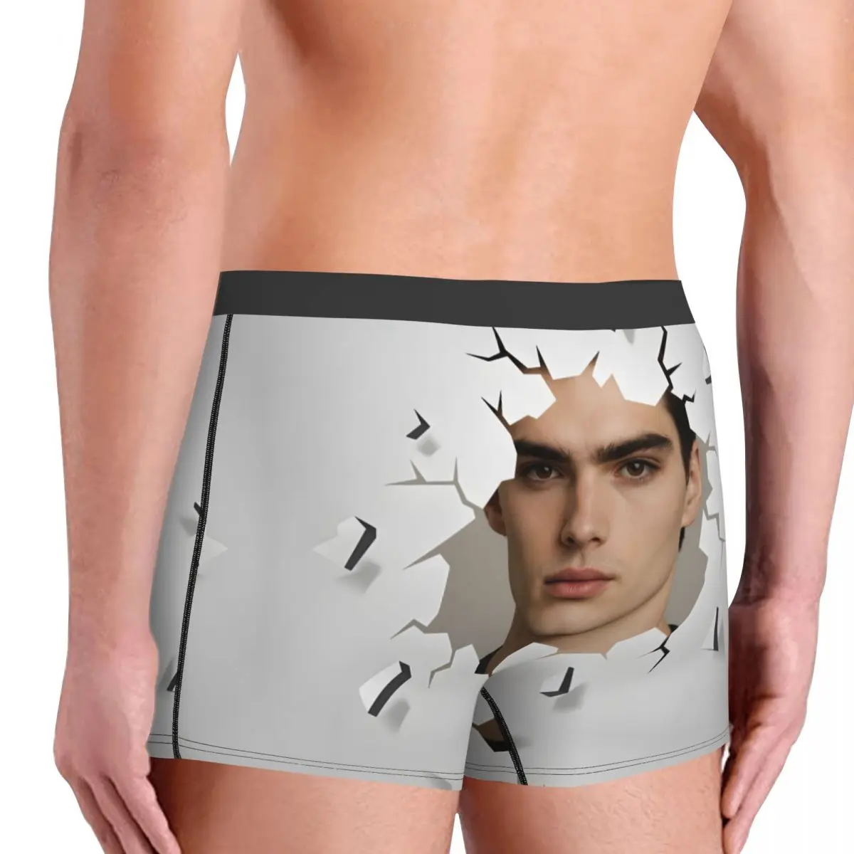 맞춤형 깨진 구멍 맞춤형 얼굴 사진 복서 반바지 팬티 남성용 속옷 편안한 기념일 선물 팬티 속옷