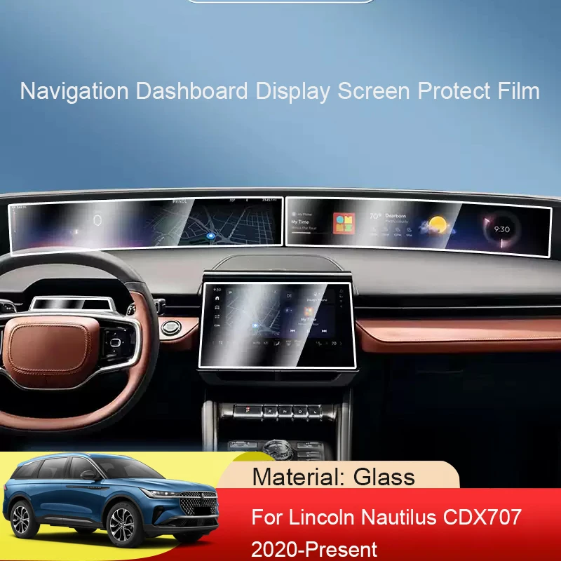 Car GPS Navigation Screen Protect Tempered Film Dashboard Display Sticker Accessory For Lincoln Nautilus CDX707 2020-Present