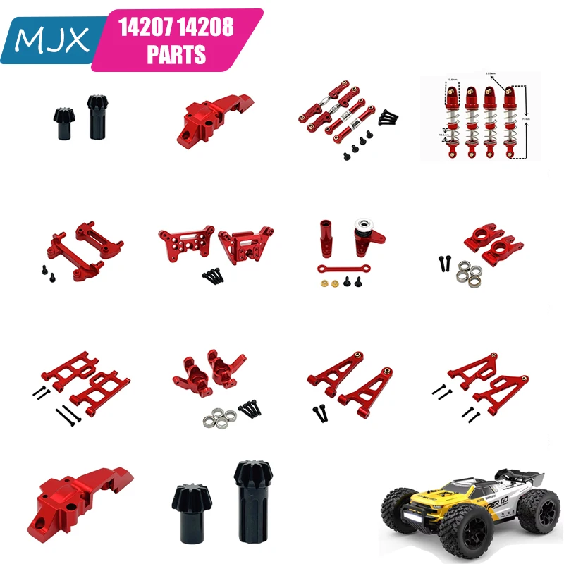 MJX 1/14 Scale RC Car Metal Upgrade Kit - Shock Absorber Bearings Steering Cup Steering Component Accessories for 14207 14208