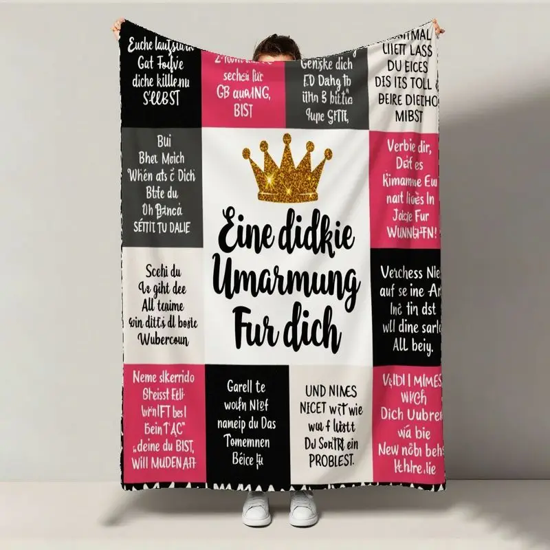 

1pc Heartfelt Message Flannel Blanket - Ultra-Soft, All-Season Mother’s Day/Christmas/Valentine’s Gift