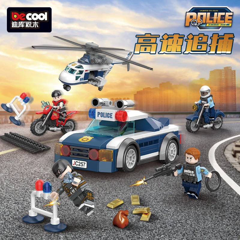 Moc Police Station Model Cars Helicopter Building Blocks Bricks Chirstmas Birthday Gifts 78001 78002 78003 78004 78005 78006