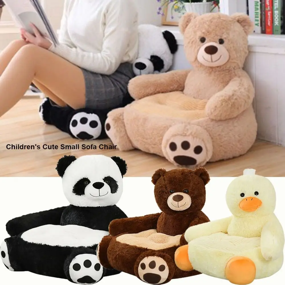 Small Panda Cartoon Sofa Chair Bear Duck Animal Soft Children's Bear Sofa Chair Ergonomic Comfortable Cotton Washable Sofa