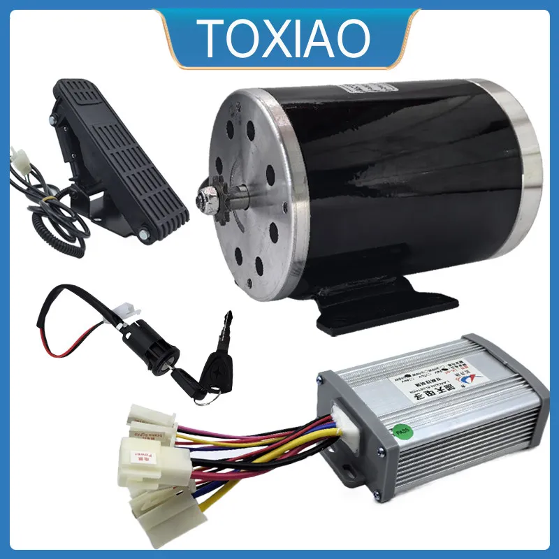 MY1020 1000W 36V/48V DC Brushed Motor Kit - High-Speed Power Drive for Electric Go-Kart with Foot Throttle & Key Switch