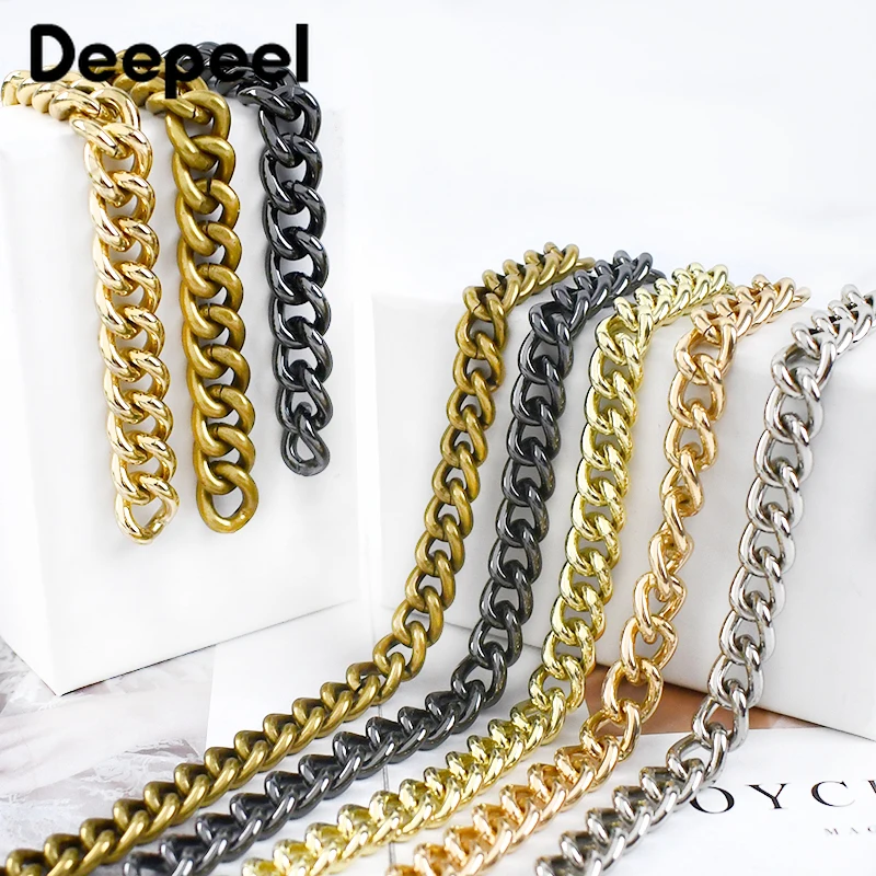 

1Pc Deepeel 100/110/120cm Metal Bag Chain Adjustable Shoulder Strap Chains Buckle DIY Replacement Handle Hook Clasp Accessories