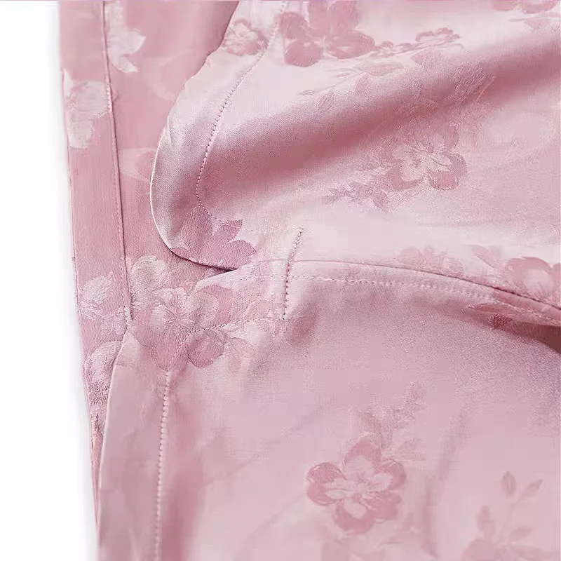 قميص BirdTree-35% حريري 65% من الصوف الأنيق، جاكار نسائي برقبة دائرية مزين بالزهور، بلوزة فضفاضة أنيقة للتنقل بتصميم عتيق، جديد لخريف 2025 T5O430CC #6