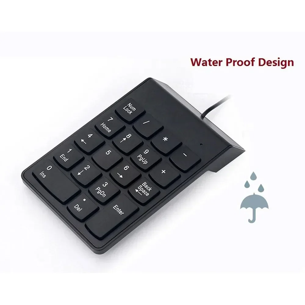 Universal USB Wire Numeric Keypad Mini Number Keyboard Keycap for Laptop Desktop PC Computer Numpad 18 Keys Keyboard Accountant