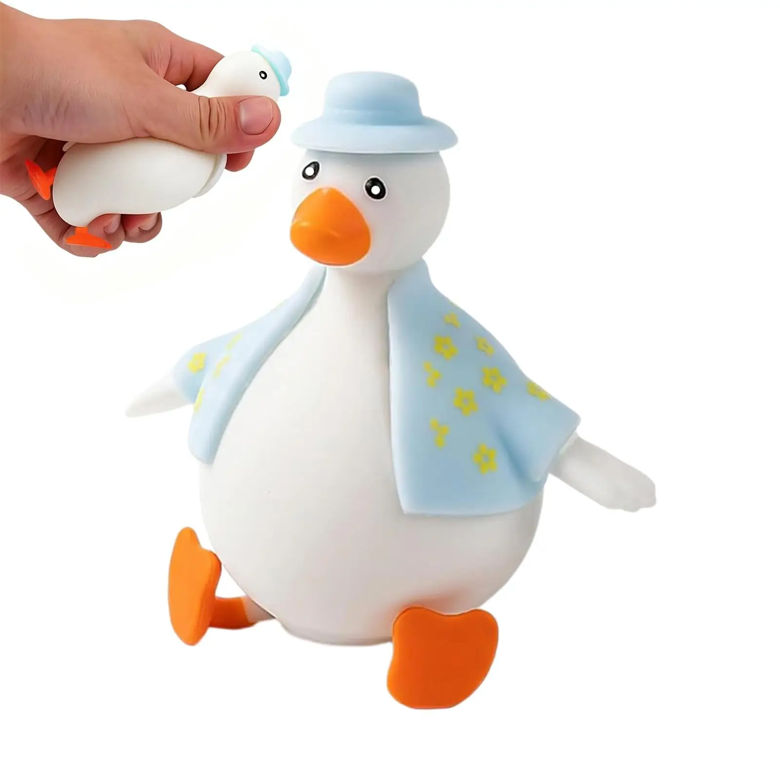 Stretchy Squshy Duck Fidget Toy Non-Sticky Soft Pinch Sensory, Stress Relief Classroom Prizes Goodie Bag Fillers For Boys Girls