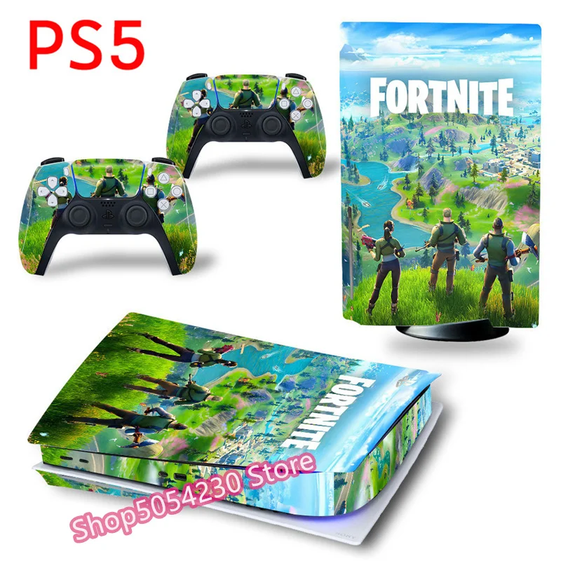 ملصقات وحدة التحكم Fortnited لسوني PS4 Battle Royale PS5 Switch Oled كامل الجسم لون الجلد التبديل الشارات لوحدة التحكم غمبد #3