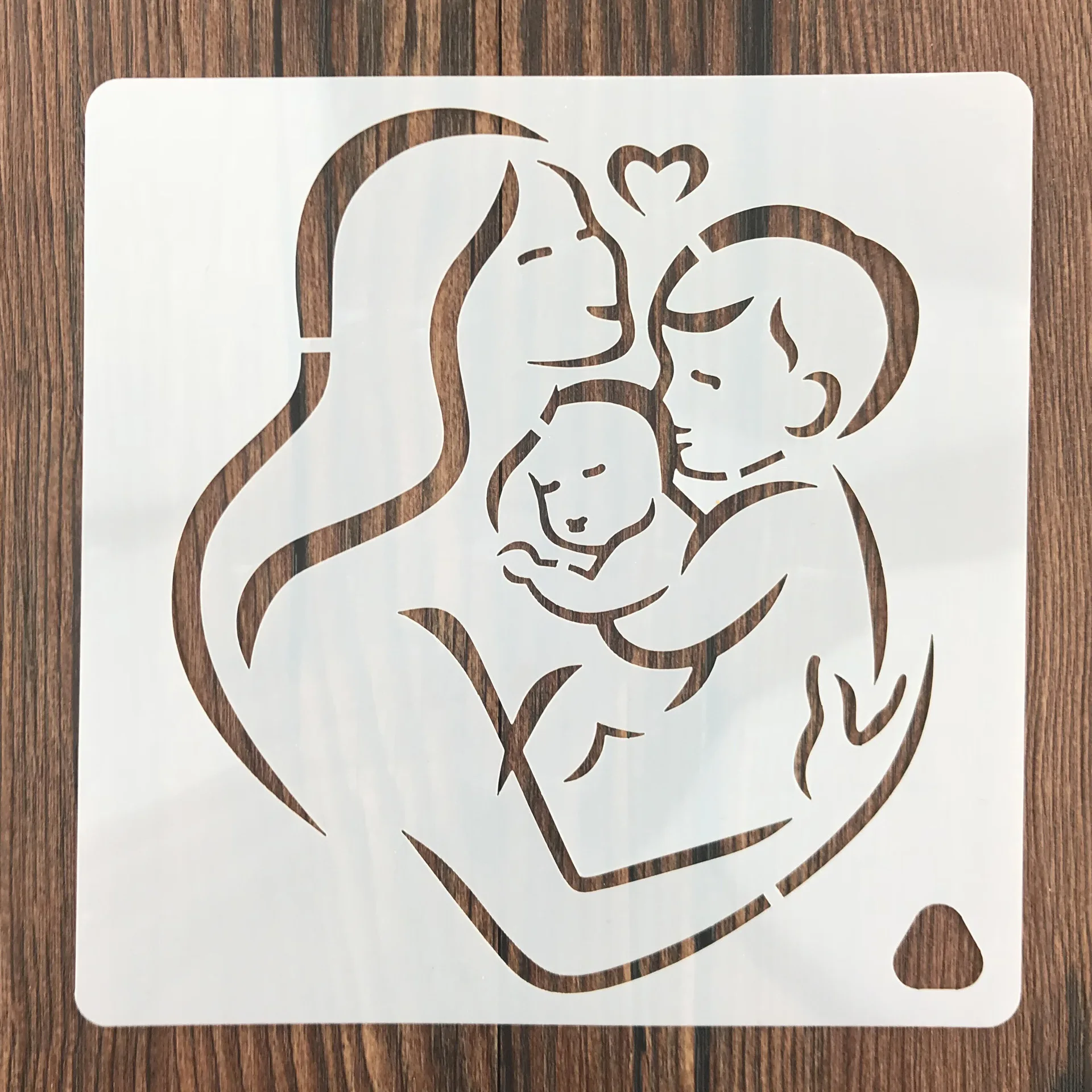 7 Pieces Mother's Day Stencil Template Painting Plastic Hollow Templates, for Cake Spraying model, Painting And Decor Plastic