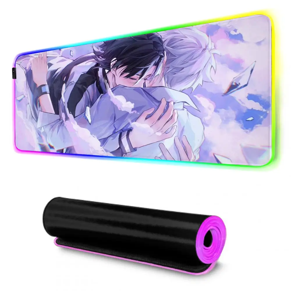 Alfombrilla de ratón Anime Link Click, alfombrilla de ratón RGB para juegos, alfombrilla LED grande para escritorio de PC, alfombrilla luminosa para ratón, alfombrillas grandes para teclado, alfombra de mesa con