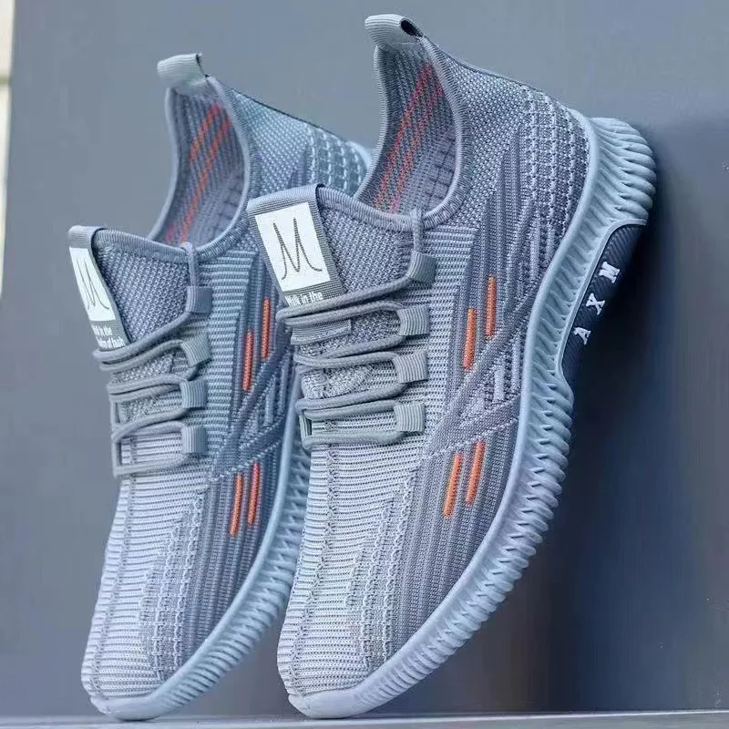 Spring, summer and autumn new mesh fly weave breathable youth cushioning casual versatile athleisure men's shoes