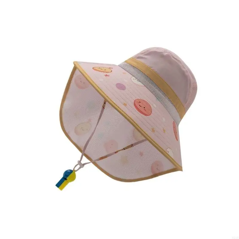 

95AE Baby Bucket Hat Kids Beach Shawl Hat Sun Protections Hat Lightweight for Girls