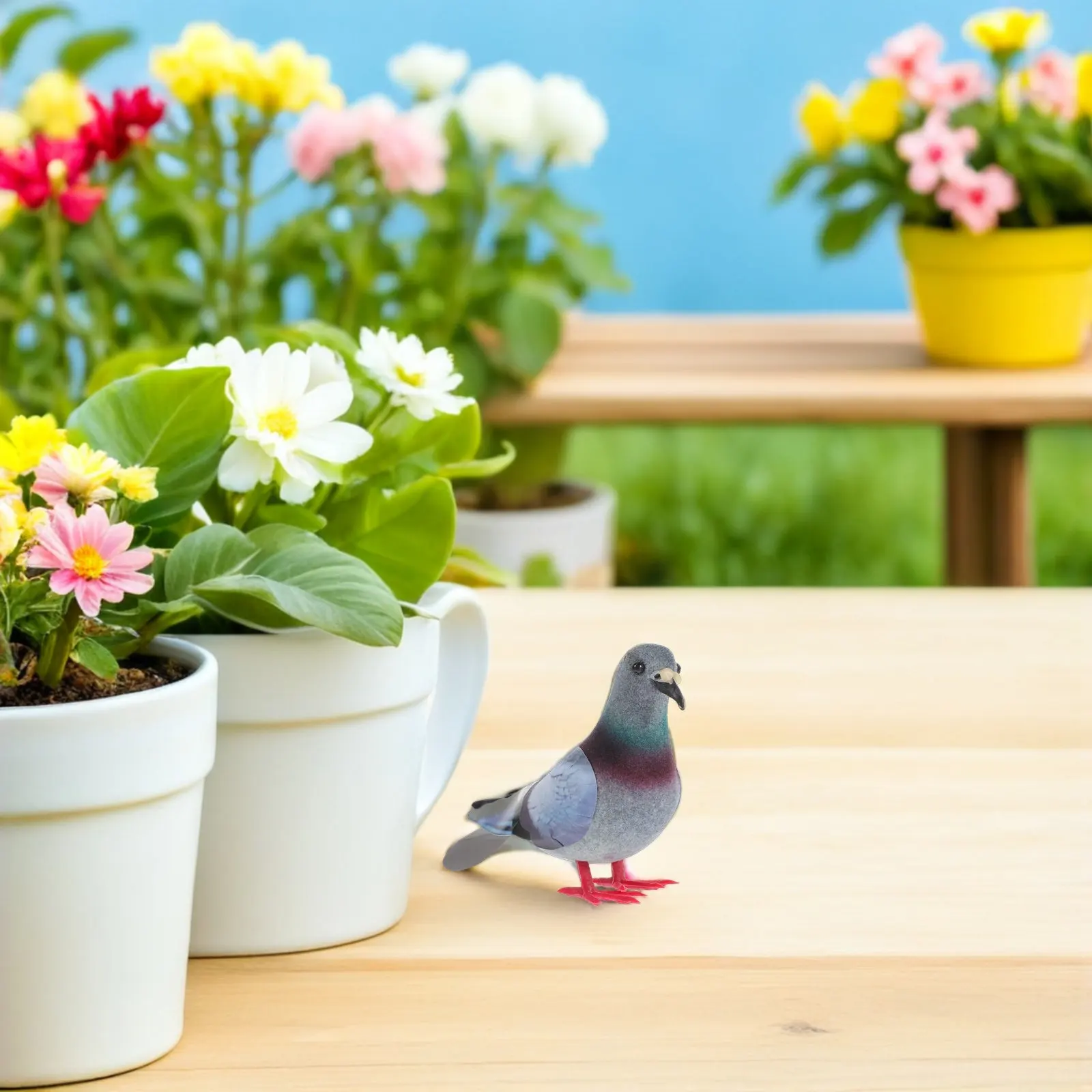Realistic Fake Pigeon Statue Outdoor Garden Ornament Simulation Bird Decor for Tree Branch Window Sill