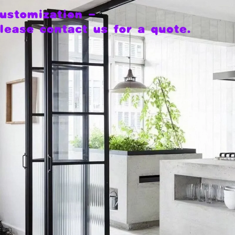 custom.'s Custom Design Foldable Accordion Door Soundproof Insulated Glass Aluminum Alloy Frame Stainless Steel Work