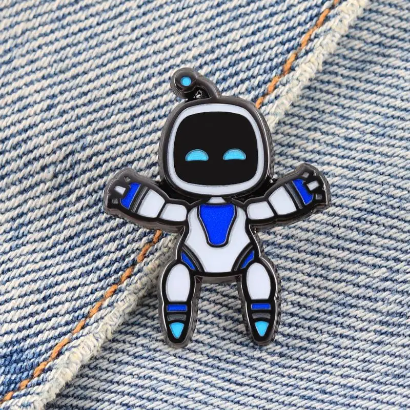 Kawaii روبوت المينا دبوس لعبة عادية شخصية شارة الجدة متعة مجوهرات القبعات الجينز الزخرفية #2