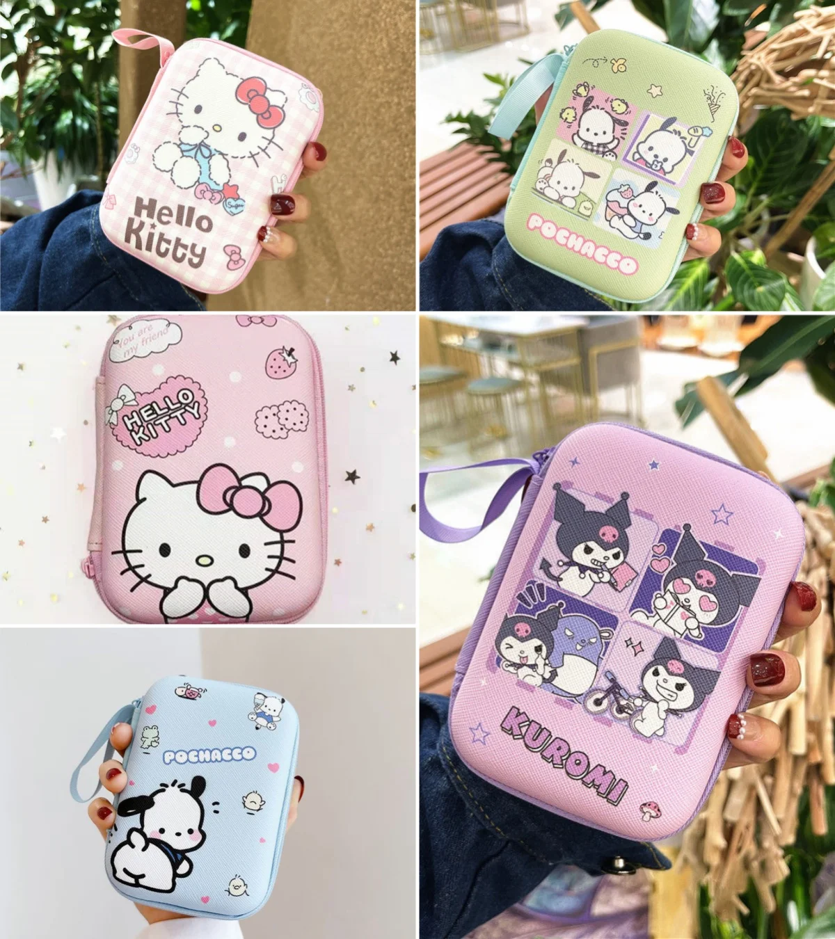 Kawaii Sanrio Hello Kitty Kuromi Pochacco Torba ochronna na kabel do transmisji danych Ładowarka do telefonu Słuchawki USB Przenośne pudełko do