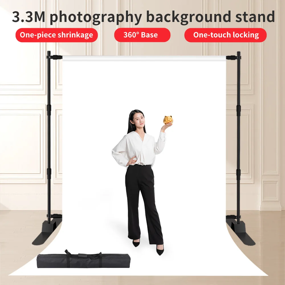 Background Stand Kit Double-Crossbar Backdrop With Solid Color Background Suitable For Photography Shooting Party Decoration