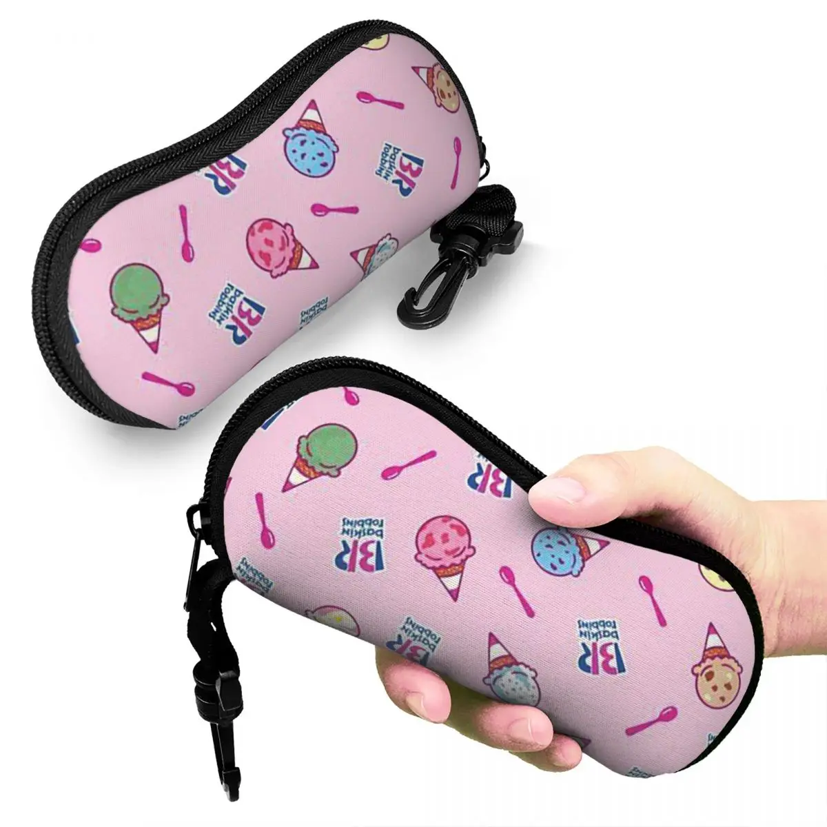 

Baskin Robbins Ice Cream Shell Glasses Case Protective Sunglasses Box Women Men Soft Eyeglasses Bag Pouch