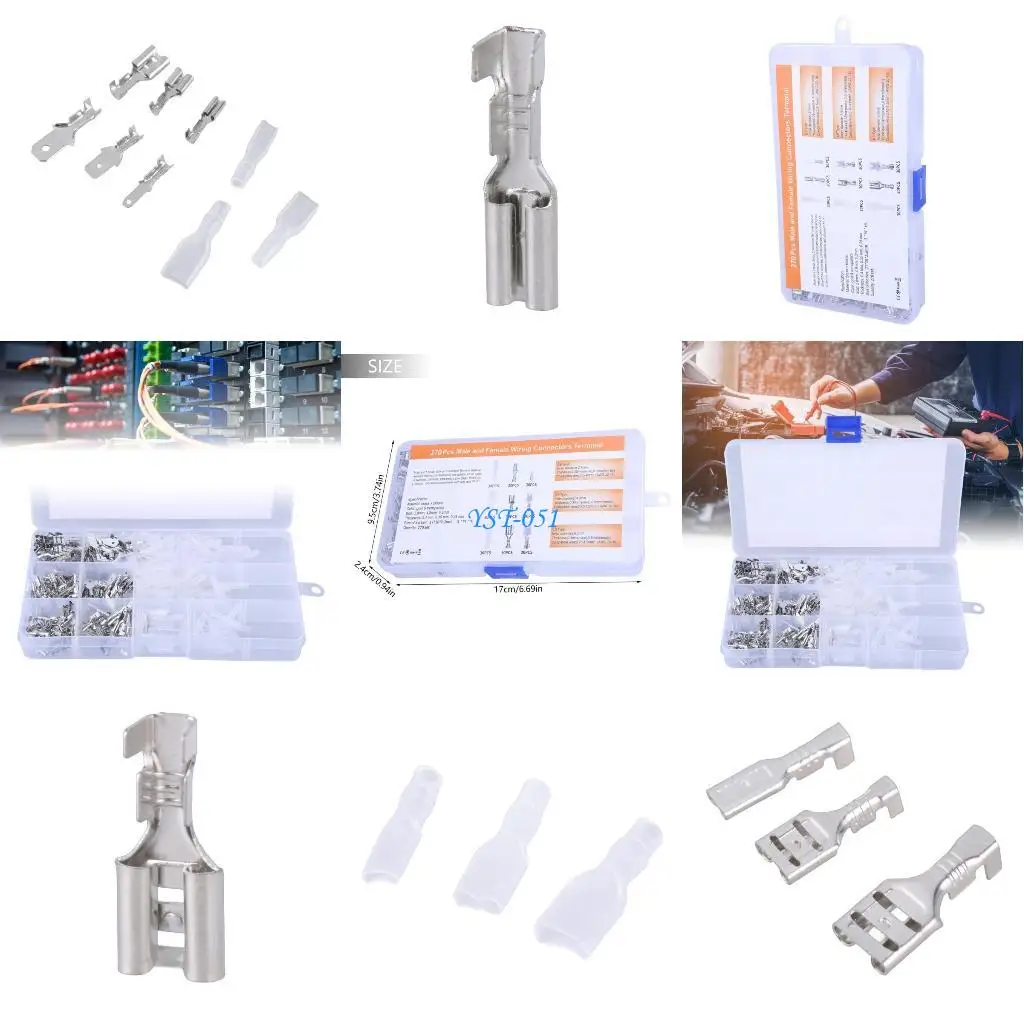 

E15A Spade Crimp Connectors Set terminals Connectors set for Electrical Wiring Project