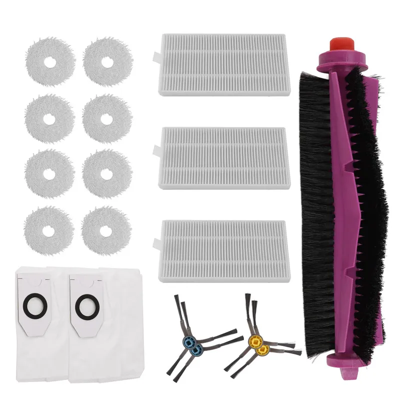 18PCS For Midea V12 / Eureka J12 Ultra Vacuum Cleaner Replacement Parts Main Side Brush Hepa Filter Mop Cloth Dust Bag