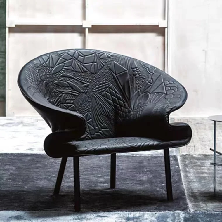 

Creative special-shaped printing leather graffiti casual sofa chair art fiberglass double armchair