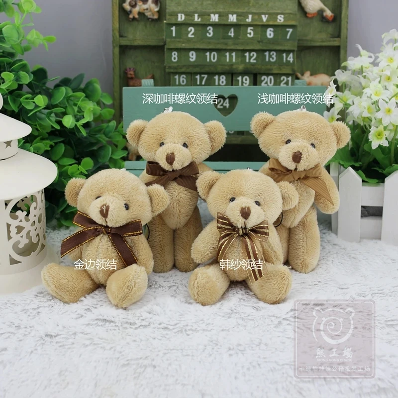 Ensemble de 12 pièces pendentif ours en peluche mignon, jouets créatifs pour Festival d'enfants, cadeau d'anniversaire, couleur unie avec pendentif ours à nœud