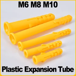 M6 M8 M10 Geel Plastic Expansiebuis Kolom Beton Muur Plug Frame Bevestigingsbuis Ankers voor de Vaste Op Gipsplaten 20 stuks