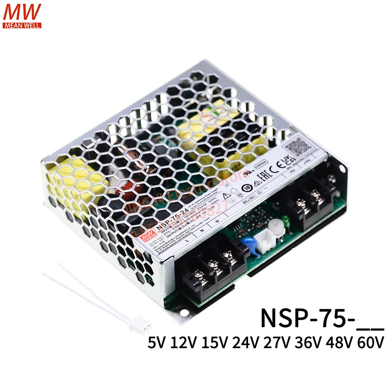 MEAN WELL 75W Switching Power Supply NSP-75-5 NSP-75-12 NSP-75-15 NSP-75-24 NSP-75-27 NSP-75-36 NSP-75-48 NSP-75-60 RSP-75 PFC
