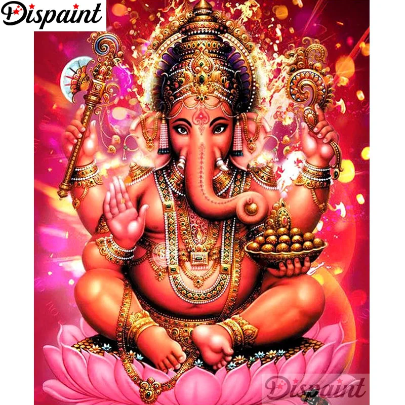 

Dispaint Full Square/Round Drill 5D DIY Diamond Painting "Religious elephant" 3D Embroidery Cross Stitch Home Decor Gift A12986