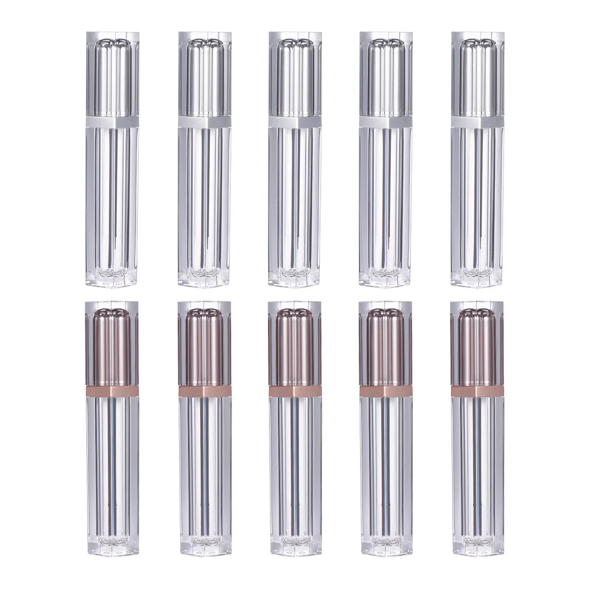 หลอดลิปกลอสเปล่าแบบเติมได้ 10 ชิ้น ขวดลิปบาล์มพลาสติกแบบพกพา ใส ขนาดเล็ก สำหรับใส่ลิปสติก ใช้สำหรับเดินทาง