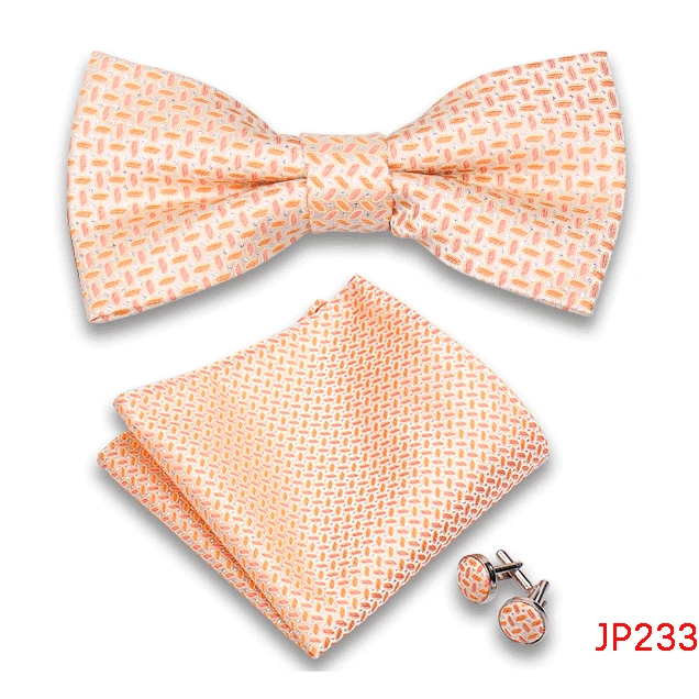 Klassische Herren Fliege Taschentuch Manschettenknöpfe Set Jacquard Fliege für Mann Hochzeit Business Schmetterling Knoten Geschenk Mann Zubehör – Detail 35