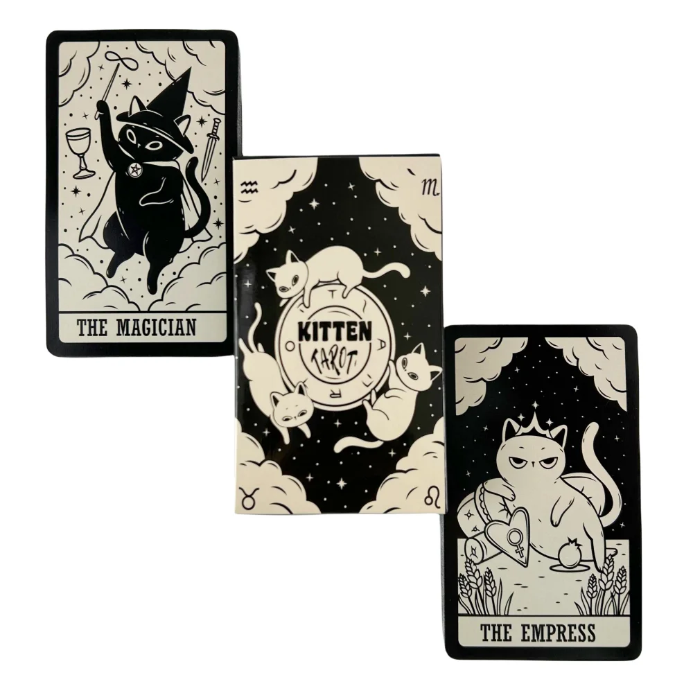 Cat Kitten Tarot Cards A 78 Deck Oracle English Visions Divination Edition Borad Playing Games