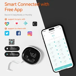 HAIZHIHUI умная рулетка для тела, выдвижное приложение для фитнеса Bluetooth, мониторинг жира, инструмент BMI для фитнеса, формы и похудения