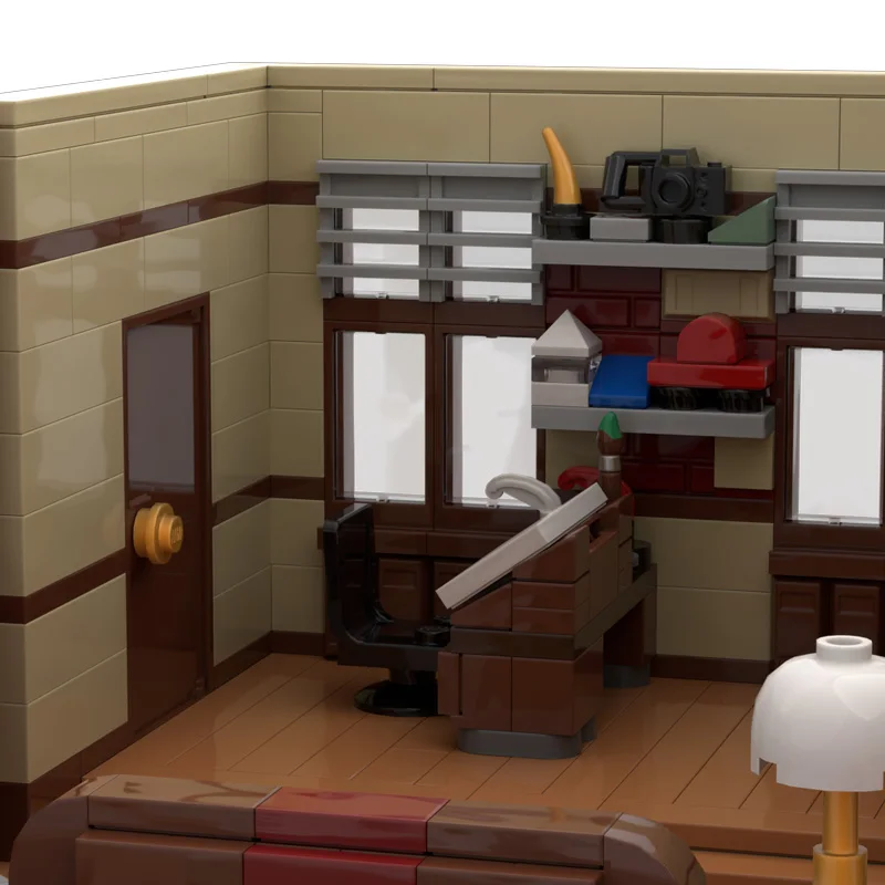 Bricks DIY Assembly Modern Apartment Living Room Building Blocks Set Modular House Architecture Model Educational Toys Gift