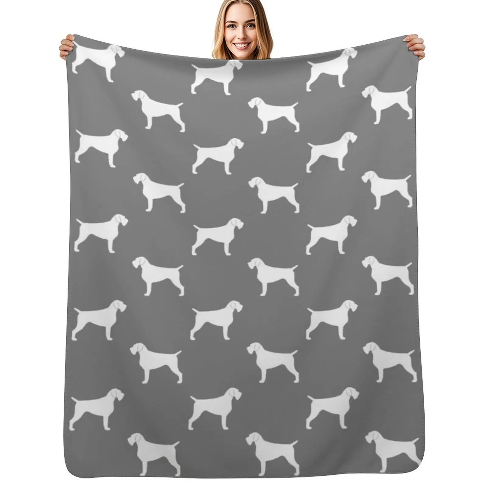 German Wirehaired Pointer Silhouette(s) Throw Blanket decorative Soft anime Flannels Nap Furrys Blankets