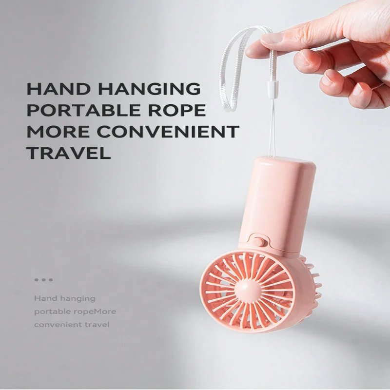 Portable Handheld Fan Hand Strap Battery Operated Compact Design Easy Carrying Cool Breeze Ideal Travel Companion
